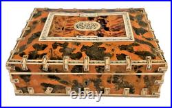Original Antique 19 Century Anglo Indian Tortoise Shell Jewelry Box