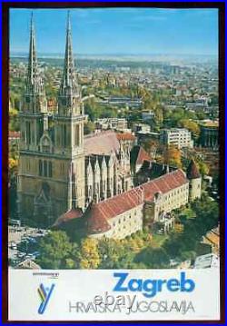 Original Poster Yugoslavia Zagreb Cathedral Universiade 1987 Sport Olympic