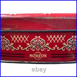 Original Vintage Old Antique Rare Morton Adv. Litho. Print Tin Box, Collectible