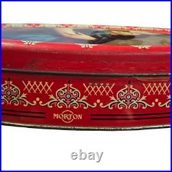 Original Vintage Old Antique Rare Morton Adv. Litho. Print Tin Box, Collectible