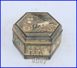 PHARAONIC HANDMADE ANCIENT EGYPTIAN RAMSES II HUNTING Jewelary Box Old (BS)