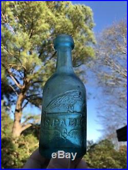 Pablo Eagle Picture New Orleans Louisiana Antique Blob Top Soda Bottle Pontil