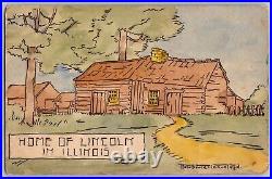 Postcard Antique Home Of Lincoln In Illinois C16