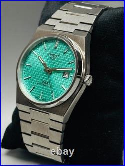 Preowned Tissot PRX Powermatic 80 Luxury Swiss Wristwatch Tiffney Blue