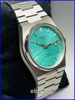 Preowned Tissot PRX Powermatic 80 Luxury Swiss Wristwatch Tiffney Blue