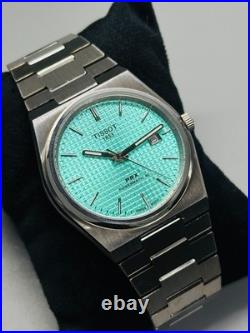 Preowned Tissot PRX Powermatic 80 Luxury Swiss Wristwatch Tiffney Blue