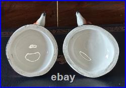 Pretty Pair of 19C Antique Staffordshire Dog Greyhound/Whippets Cobalt Bases 4