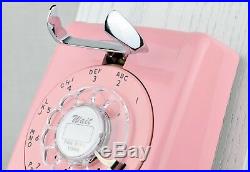 Professionally Restored Antique Telephone with Rotary Dial / Mod Back 554- PINK