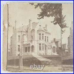 Quincy IL Stereoview c1877 Daugherty Memorial Illinois Funeral Home House N486