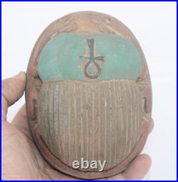 RARE ANCIENT EGYPTIAN ANTIQUE ANUBIS Key Life Scarab Protection -Egypt History