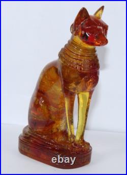 RARE ANCIENT EGYPTIAN ANTIQUE Bastet Cat Bast Amber Statue Stone Egypt History