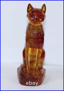 RARE ANCIENT EGYPTIAN ANTIQUE Bastet Cat Bast Amber Statue Stone Egypt History