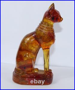 RARE ANCIENT EGYPTIAN ANTIQUE Bastet Cat Bast Amber Statue Stone Egypt History