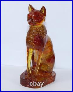 RARE ANCIENT EGYPTIAN ANTIQUE Bastet Cat Bast Amber Statue Stone Egypt History