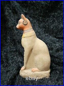 RARE ANCIENT EGYPTIAN ANTIQUE Bastet Cat Bast Statue Stone 1659-1514 BC