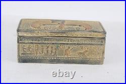RARE ANCIENT EGYPTIAN ANTIQUE ISIS Winged with Harvest Farmer Box Egypt History