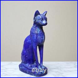 RARE ANCIENT EGYPTIAN ANTIQUE Malachite Statue Of Goddess Bastet Cat Egypt BC