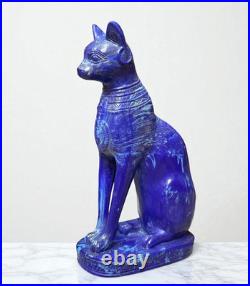 RARE ANCIENT EGYPTIAN ANTIQUE Malachite Statue Of Goddess Bastet Cat Egypt BC