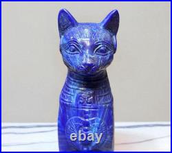 RARE ANCIENT EGYPTIAN ANTIQUE Malachite Statue Of Goddess Bastet Cat Egypt BC