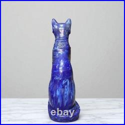 RARE ANCIENT EGYPTIAN ANTIQUE Malachite Statue Of Goddess Bastet Cat Egypt BC