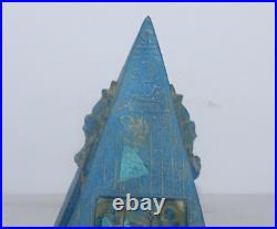 RARE ANCIENT EGYPTIAN ANTIQUE OSIRIS and HORUS Blue Pyramid Statue Egypt History