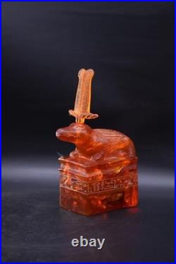 RARE ANCIENT EGYPTIAN ANTIQUE Statue God Sobek Crocodile for Amber Stone Egypt