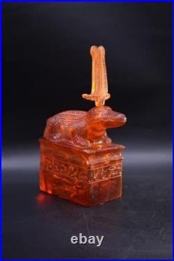RARE ANCIENT EGYPTIAN ANTIQUE Statue God Sobek Crocodile for Amber Stone Egypt