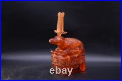 RARE ANCIENT EGYPTIAN ANTIQUE Statue God Sobek Crocodile for Amber Stone Egypt