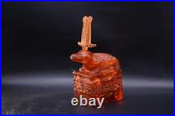 RARE ANCIENT EGYPTIAN ANTIQUE Statue God Sobek Crocodile for Amber Stone Egypt