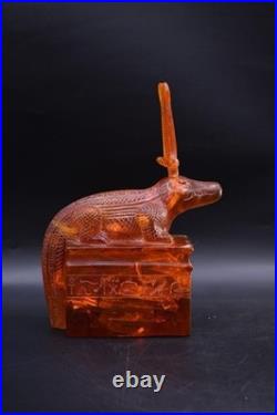 RARE ANCIENT EGYPTIAN ANTIQUE Statue God Sobek Crocodile for Amber Stone Egypt