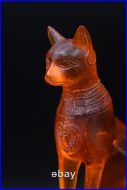 RARE ANCIENT EGYPTIAN ANTIQUE Statue Goddess Bastet Cat for Amber Stone Egypt BC