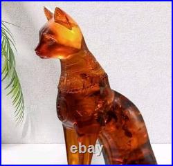 RARE ANCIENT EGYPTIAN ANTIQUE Statue Goddess Bastet Cat for Amber Stone Egypt BC