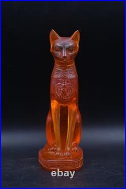 RARE ANCIENT EGYPTIAN ANTIQUE Statue Goddess Bastet Cat for Amber Stone Egypt BC