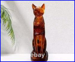 RARE ANCIENT EGYPTIAN ANTIQUE Statue Goddess Bastet Cat for Amber Stone Egypt BC