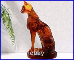RARE ANCIENT EGYPTIAN ANTIQUE Statue Goddess Bastet Cat for Amber Stone Egypt BC