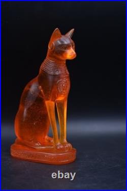 RARE ANCIENT EGYPTIAN ANTIQUE Statue Goddess Bastet Cat for Amber Stone Egypt BC