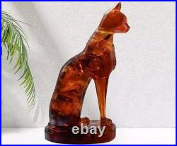 RARE ANCIENT EGYPTIAN ANTIQUE Statue Goddess Bastet Cat for Amber Stone Egypt BC