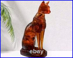 RARE ANCIENT EGYPTIAN ANTIQUE Statue Goddess Bastet Cat for Amber Stone Egypt BC