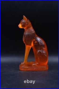 RARE ANCIENT EGYPTIAN ANTIQUE Statue Goddess Bastet Cat for Amber Stone Egypt BC