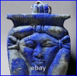 RARE ANCIENT EGYPTIAN ANTIQUE Vintage Piece Of Lapis Lazuli For Goddess Hathor