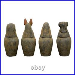 RARE ANCIENT EGYPTIAN ANTIQUITIES 4 Stone Box Canopic Jars Internal Organs