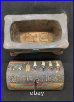 RARE ANCIENT EGYPTIAN ANTIQUITIES Box Jewelry With Engraves Pharaonic Egypt BC