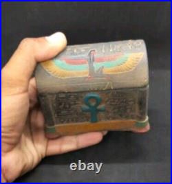 RARE ANCIENT EGYPTIAN ANTIQUITIES Box Jewelry With Engraves Pharaonic Egypt BC