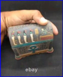 RARE ANCIENT EGYPTIAN ANTIQUITIES Box Jewelry With Engraves Pharaonic Egypt BC