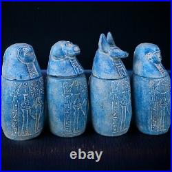 RARE ANCIENT EGYPTIAN ANTIQUITIES Canopic Jars Vase Mummification Sons Of Horus