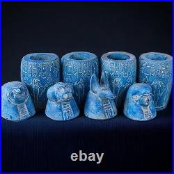 RARE ANCIENT EGYPTIAN ANTIQUITIES Canopic Jars Vase Mummification Sons Of Horus