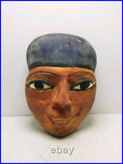 RARE ANCIENT EGYPTIAN ANTIQUITIES Colorful Mask Of Heavy Stone Pharaonic BC