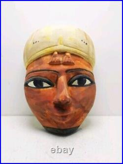 RARE ANCIENT EGYPTIAN ANTIQUITIES Colorful Mask for King Egyptian Pharaonic BC