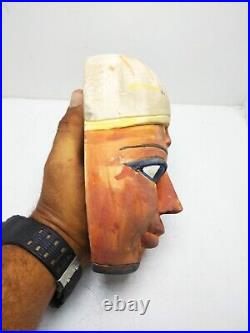 RARE ANCIENT EGYPTIAN ANTIQUITIES Colorful Mask for King Egyptian Pharaonic BC