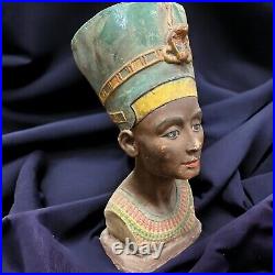RARE ANCIENT EGYPTIAN ANTIQUITIES Head Queen Nefertiti Carved Of Heavy Stone BC